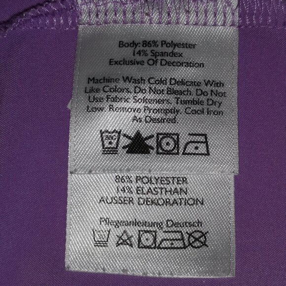 Eddie Bauer Ladies Size Medium Full Button Purple Short Sleeve Fitted Blouse - Picture 4 of 5